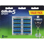 gillette 5 razor blades sport 8ea