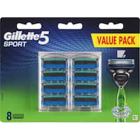 gillette 5 razor blades sport 8ea
