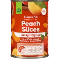 countdown peaches slices in light syrup 415g