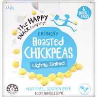 happy snack bean snacks roasted chic peas 150g 6 x 25g pks