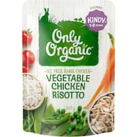 only organic kindy kids meal vegetable chicken risotto 220g