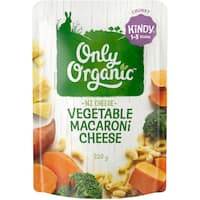 only organic kindy kids meal macaroni & cheese pasta 220g