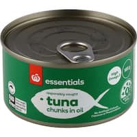 essentials tuna chunks in oil 185g
