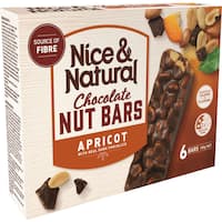 nice & natural nut bar muesli bars chocolate apricot 6pk