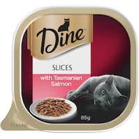 dine wet cat food slices with tasmanian salmon 85g