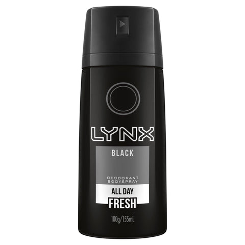 Lynx Men Body Spray Aerosol Deodorant Black 155ml