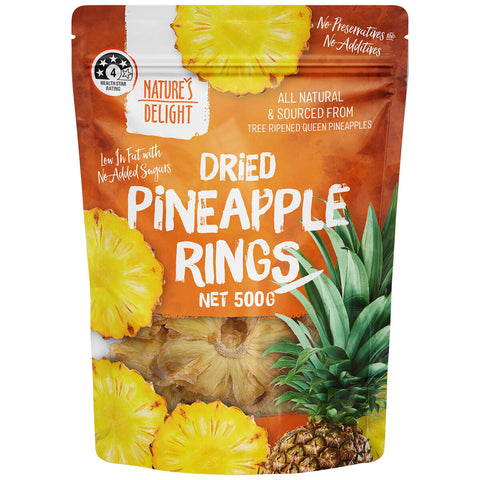 Nautre's Delight Dried Pineapple Rings500g