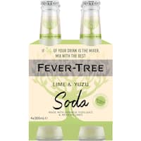 fever tree yuzu & mexican lime soda  4pk