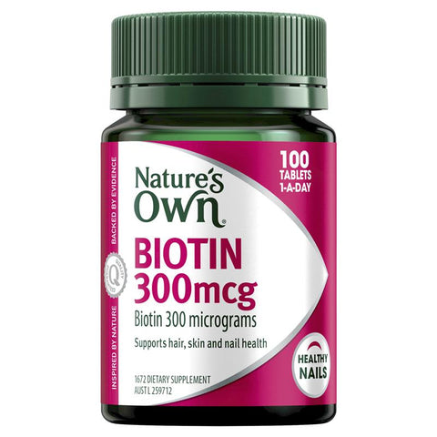 nature's own biotin 300mcg 100 tablets