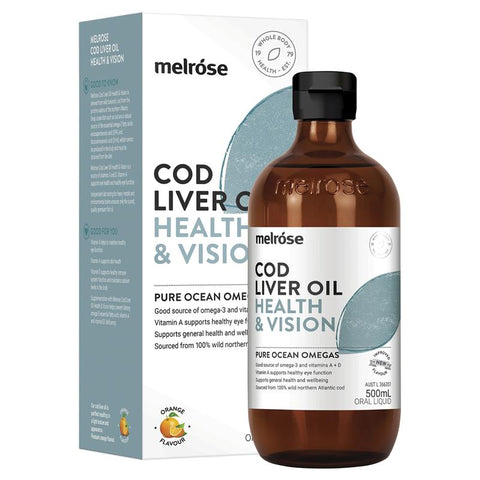 melrose omega cod liver oil health & vision 500ml
