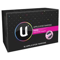 u by kotex tampons super 16 pack with applicator