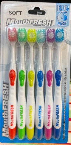 Mouthfresh Adult Soft Toothbrush 6pk