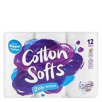 Cotton Softs Toilet Paper 12pk Softly White