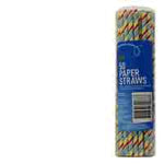 Eco Straws Paper Coloured Stripes 50pk