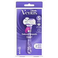 gillette venus deluxe smooth swirl + 2 blade refills