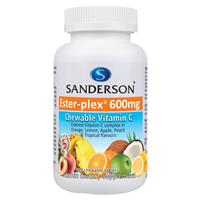 sanderson ester-plex vitamin c 600mg 5 fruit flavours chewable 220 tablets