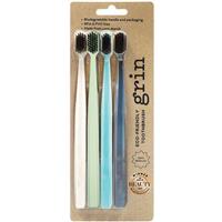 grin toothbrush biodegradable soft spring pastel 4 pack