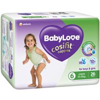 babylove cosifit bulk nappies junior 26 pack