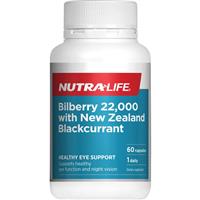 nutra-life bilberry 22000 plus nz blackcurrant 60 capsules