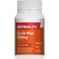 nutra-life co q max 150mg 30 capsules