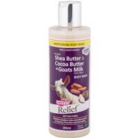 hopes relief body wash with shea, cocoa butter & goats milk 250ml