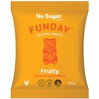 funday fruity flavoured vegan gummy bears 50g