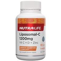 nutra-life liposomal c 1200mg vitamin c with vit d & zinc 60 tablets