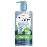 biore blue algave balancing pore cleanser 200ml