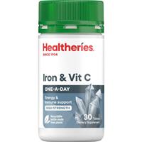 healtheries iron & vit c 30 tablets