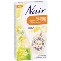 nair soft natural wax mini strips 20 pack