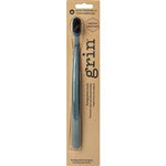 grin biodegradable medium toothbrush navy blue 1 pack