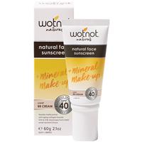 wotnot spf 40 natural face sunscreen + mineral make up light bb cream