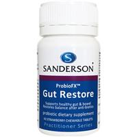 sanderson probiofx gut restore stawberry chewable 40 tablets