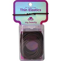 my beauty hair snag free thin elastic 24 pack brown