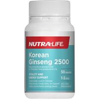 nutra-life korean ginseng 2500 50 capsules