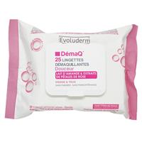 evoluderm demaq gentle cleansing wipes 25