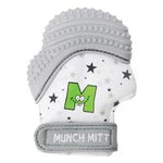 malarkey munch mitt teething mitten grey