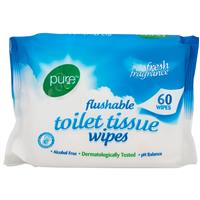 pure flushable toilet tissue 60 wipes
