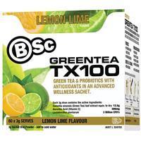 bsc green tea tx100 lemon lime 60 x 3g serve