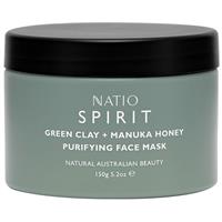 natio spirit green clay + manuka honey purifying face mask 150g @ HORO
