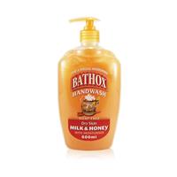 bathox hand wash milk & honey 600ml