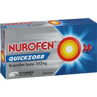 nurofen ibuprofen quickzorb fast pain relief 12 caplets