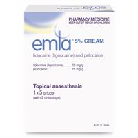 emla cream 1 x 5g tubes + 2 dressings