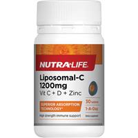 nutra-life liposomal c 1200mg vitamin c with vit d & zinc 30 tablets