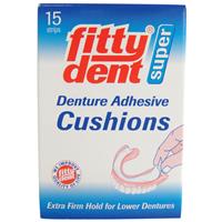 fittydent denture adhesive cushions 15 strips