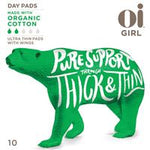 oi girl organic cotton ultra thin pads day 10 pack