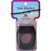 my beauty hair snag free thin elastic 24 pack black