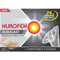 nurofen duralast 200mg ibuprofen medicated dermal patch 2 pack