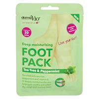 derma v10 moisturising foot mask tea tree & peppermint