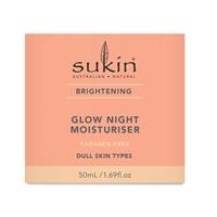 sukin brightening glow night moisturiser jar 50ml